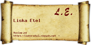 Liska Etel névjegykártya